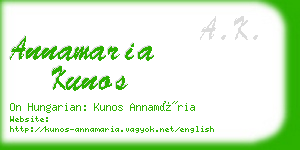 annamaria kunos business card